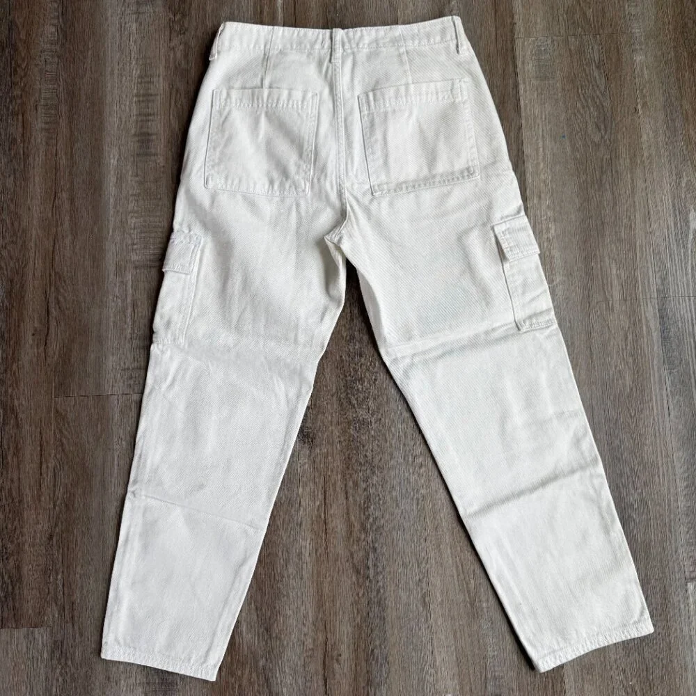 Universal Thread Off White Cargo Pants Boyfriend Size 4 - Picture 4 of 6